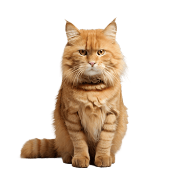 AI generated an orange cat sitting and looking in to camera png