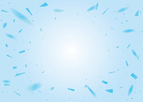 Gradient blank party template background with blue confetti vector