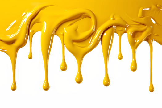 AI generated yellow paint melting down isolated on transparent background ,generative ai png