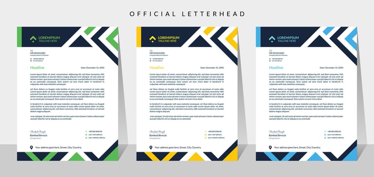 Creative corporate modern business letterhead design vector template