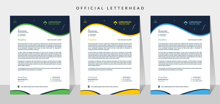 Creative corporate modern business letterhead design vector template