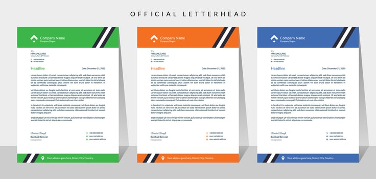 Creative corporate modern business letterhead design vector template