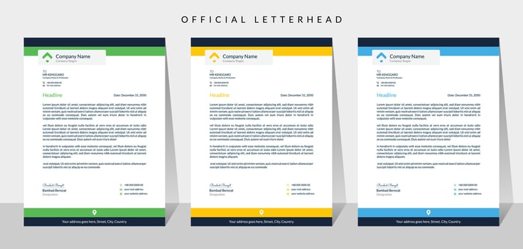 Creative corporate modern business letterhead design vector template