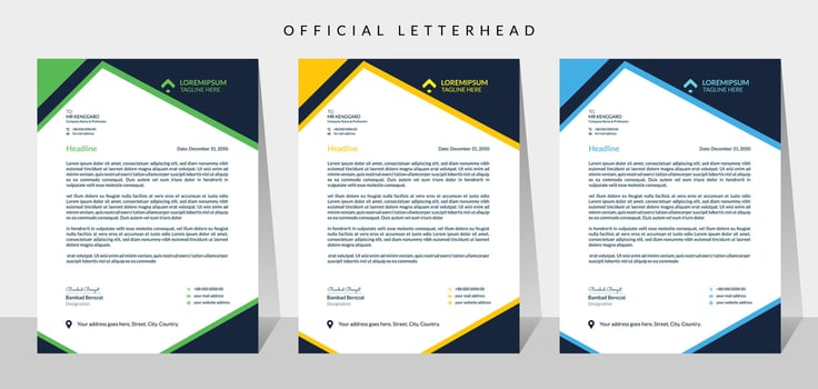 Creative corporate modern business letterhead design vector template