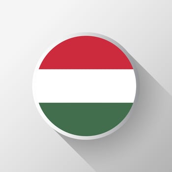 Creative Hungary Flag Circle Badge vector