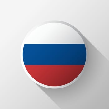 Creative Russia Flag Circle Badge vector