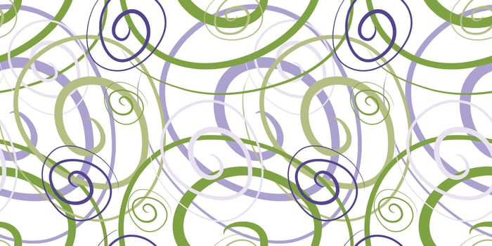 Seamless linear geometric pattern with spirals. Abstract line drawing. Irregular chaotically crossed curved lines texture. Colorful flat simple minimalistic background. Trendy textile design. vector