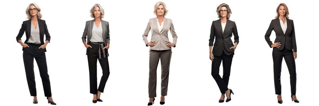 AI generated a group of women in business suits on transparent background png