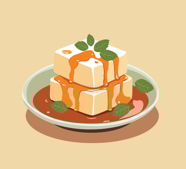 cake with caramel vector illustration