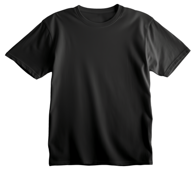 AI generated Crisp Canvas Frontal Elegance of the Isolated Black T-Shirt png