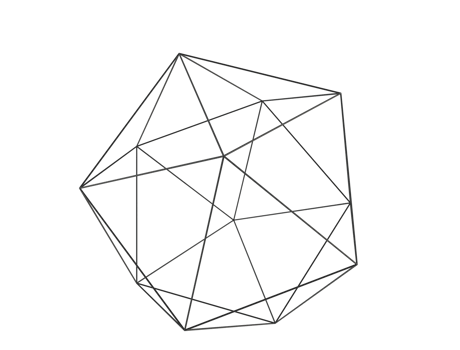 Polygonal mesh wireframe abstract 3d shape png