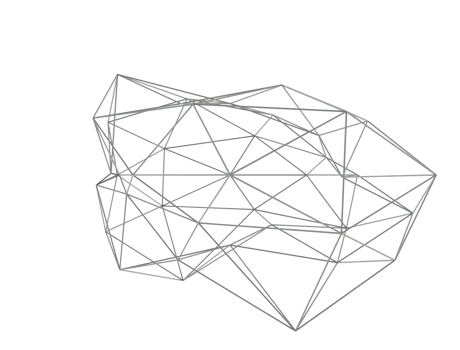 Polygonal mesh wireframe abstract 3d shape png