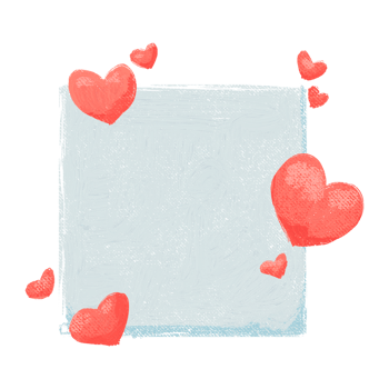 a square with hearts on it, valentine card with hearts, a box with red hearts around it with space for text in the center, valentine's day box with hearts png