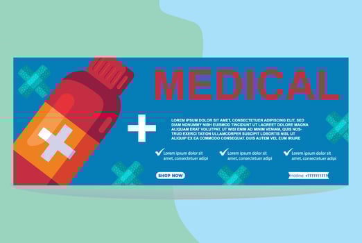 medical banner design template vector