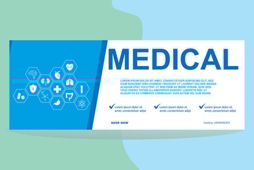medical banner design template vector
