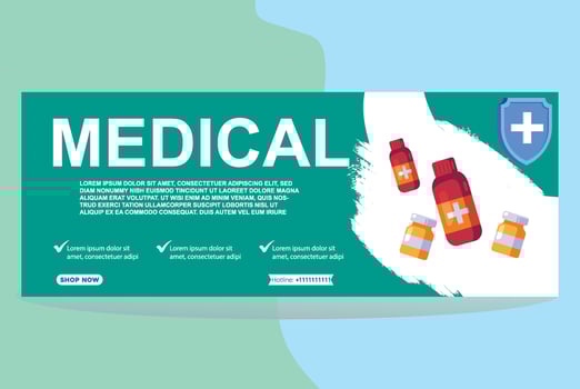 medical banner design template vector