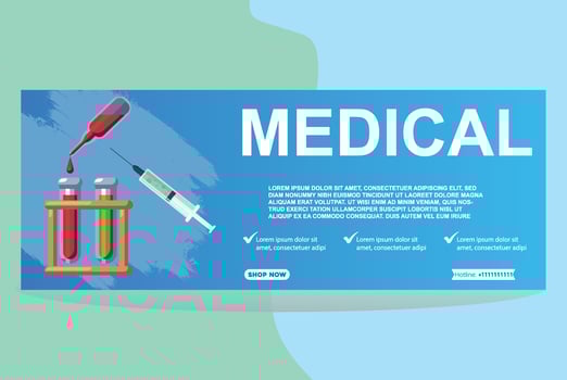 medical banner design template vector