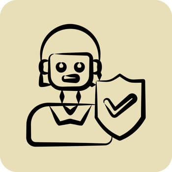 Icon Female Insurance. related to Finance symbol. hand drawn style. simple design editable. simple illustration vector