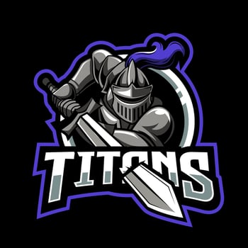 white guardian knight mascot esport game logo vector