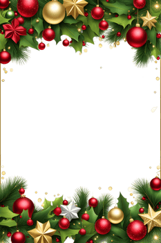 AI generated Christmas border frame PNG transparent background