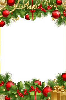 AI generated Christmas border frame PNG transparent background