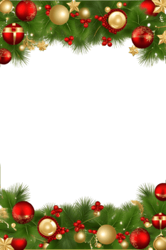 AI generated Christmas border frame PNG transparent background
