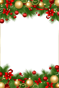 AI generated Christmas border frame PNG transparent background
