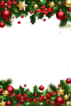 AI generated Christmas border frame PNG transparent background