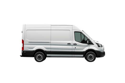 AI generated Delivery white van with space for text isolated over on transparent background. png