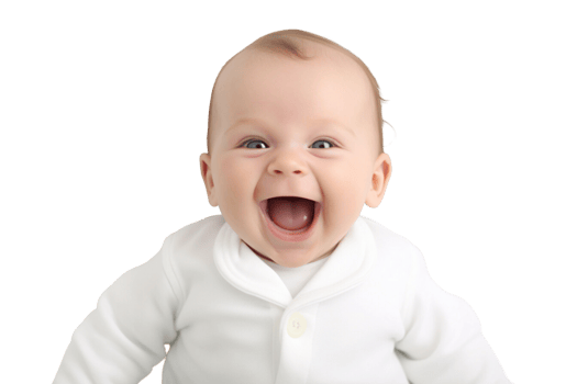 AI generated Portrait newborn baby happy over isolated on transparent background. png