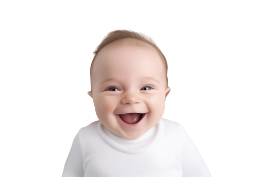 AI generated Portrait newborn baby happy over isolated on transparent background. png