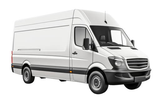 AI generated Delivery white van with space for text isolated over on transparent background. png
