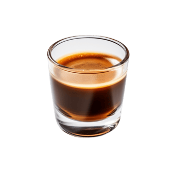 AI generated Ristretto, A shorter and more concentrated espresso shot on transparent background. png