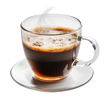 AI generated Americano is espresso with hot water ,with transparent background. png