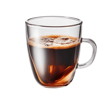 AI generated Americano is espresso with hot water ,with transparent background. png