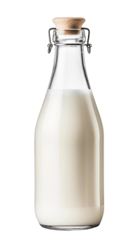 AI generated Traditional glass milk bottle on a transparent background. png