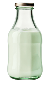AI generated Traditional glass milk bottle on a transparent background. png