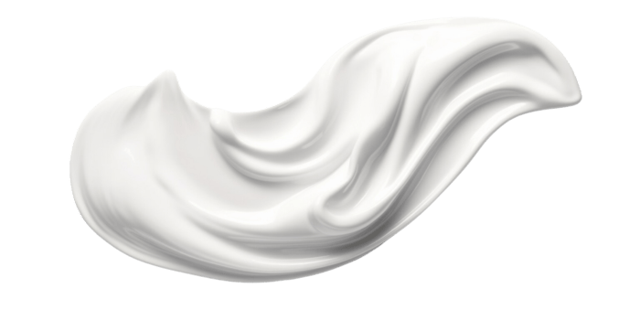 AI generated White cosmetic face creme, body lotion, BB CC cream texture material on transparent background. png
