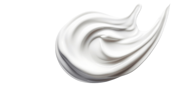 AI generated White cosmetic face creme, body lotion, BB CC cream texture material on transparent background. png