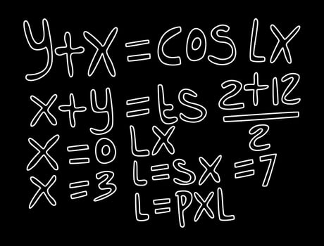 Realistic math chalkboard background illustration vector