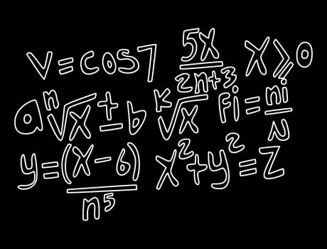 Realistic math chalkboard background illustration vector