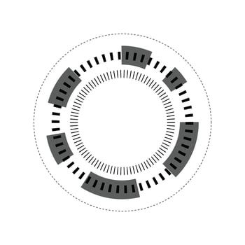 Vector technology circle ai, abstract vector computer vision design