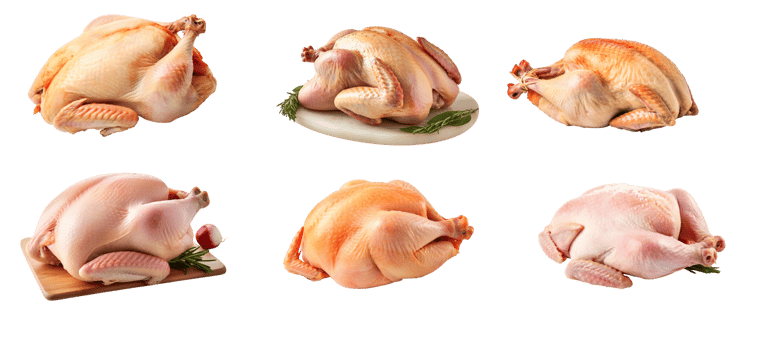 AI generated collection set of Fresh raw chicken on a transparent background. png