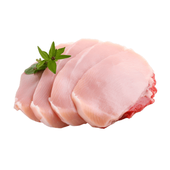 Slice of fresh turkey meat fillet on a transparent background. png