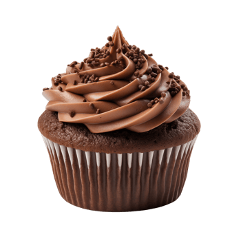 AI generated Chocolate cupcake on isolated background, Tempting Bakery Treat png