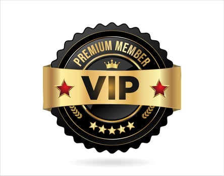 VIP premium membership golden badge on white background vector