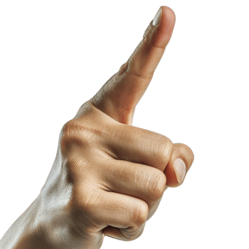 AI generated Index Finger Pointing Up Gesture Isolated on transparent  Background png