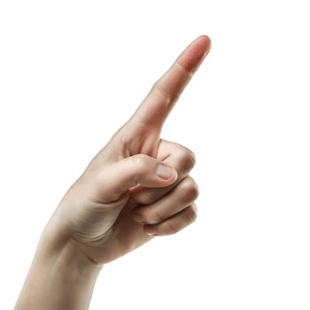 AI generated Index Finger Pointing Up Gesture Isolated on transparent  Background png