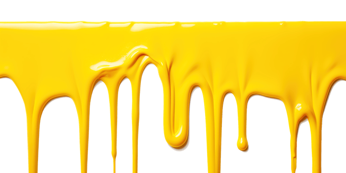 AI generated Yellow Paint Drips on Transparent Background, Fluid Art Design, Dynamic Flow of Vibrant Color, Perfect for Abstract and Artistic Backgrounds png
