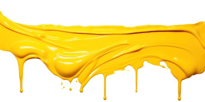 AI generated Yellow Paint Drips on Transparent Background, Fluid Art Design, Dynamic Flow of Vibrant Color, Perfect for Abstract and Artistic Backgrounds png